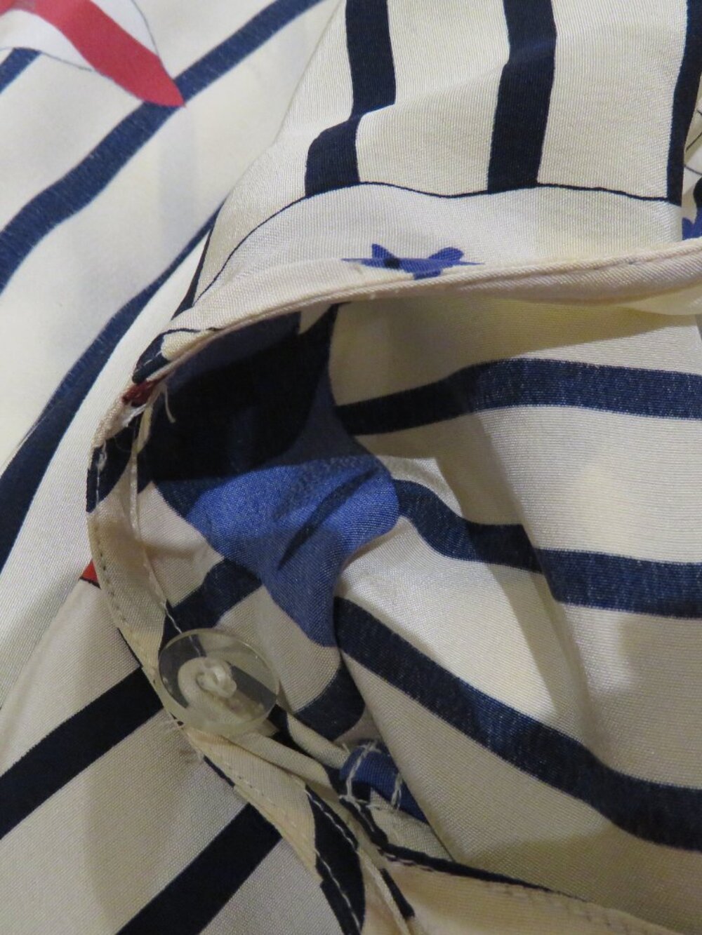 VINTAGE LAUREN RALPH LAUREN Silk Nautical Flag Wrap Skirt US 16 Coastal Preppy - Picture 13 of 14